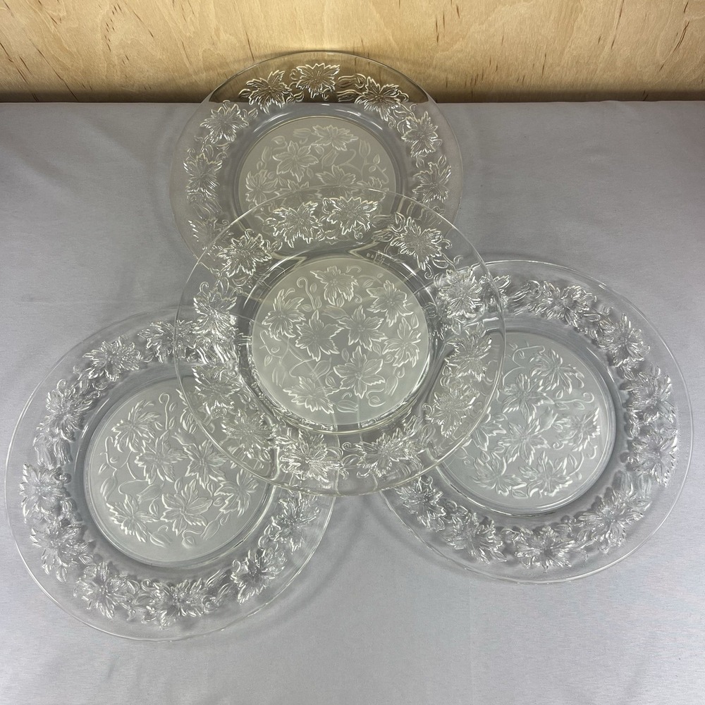 Princess House Fantasia 10" Dinner Plates / Set of 4 Frosted Center